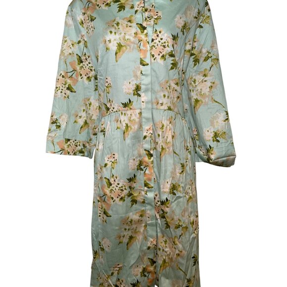 Tuckernuck Aqua Watercolor Royal Shirt Dress XXXL NWT - Picture 2 of 8